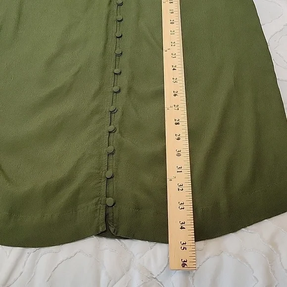 Madewell Heather Button Green Tunic Tank Sleeveless Shift Dress Twee Women's S - Picture 9 of 10